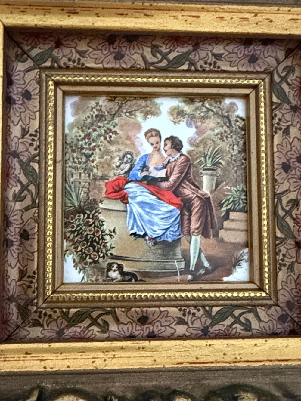 Ornate Gold Framed Romantic Wall Art - Gold